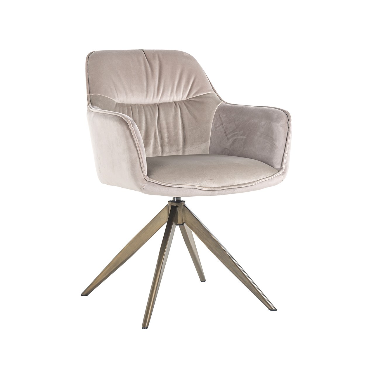 Aline Swivel Chair - Khaki Velvet