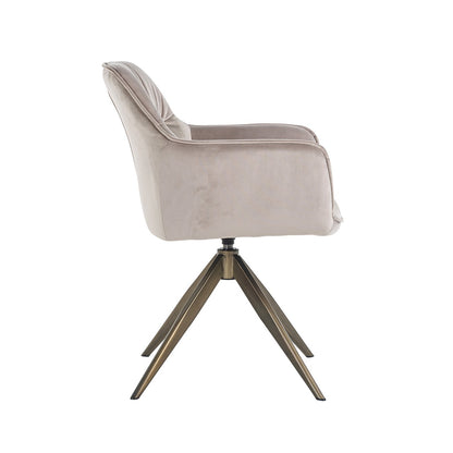 Aline Swivel Chair - Khaki Velvet