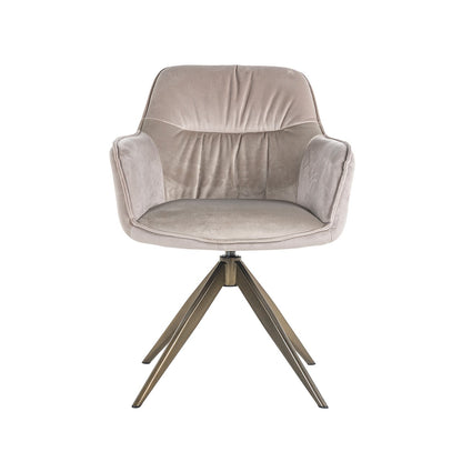 Aline Swivel Chair - Khaki Velvet