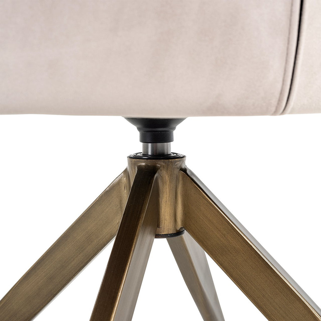 Aline Swivel Chair - Khaki Velvet