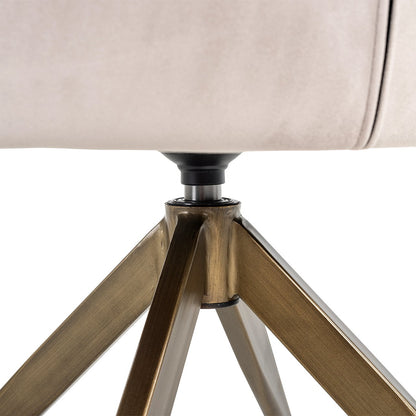 Aline Swivel Chair - Khaki Velvet