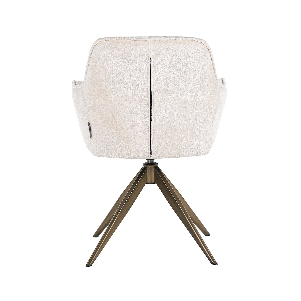 Aline Swivel Chair - White Chenille Velvet