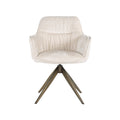 Aline Swivel Chair - White Chenille Velvet