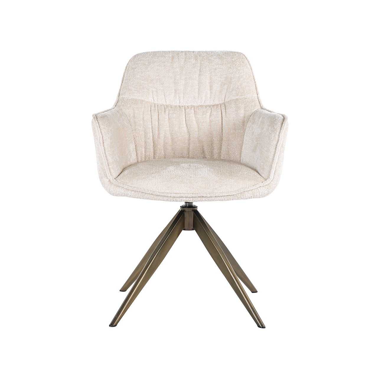 Aline Swivel Chair - White Chenille Velvet