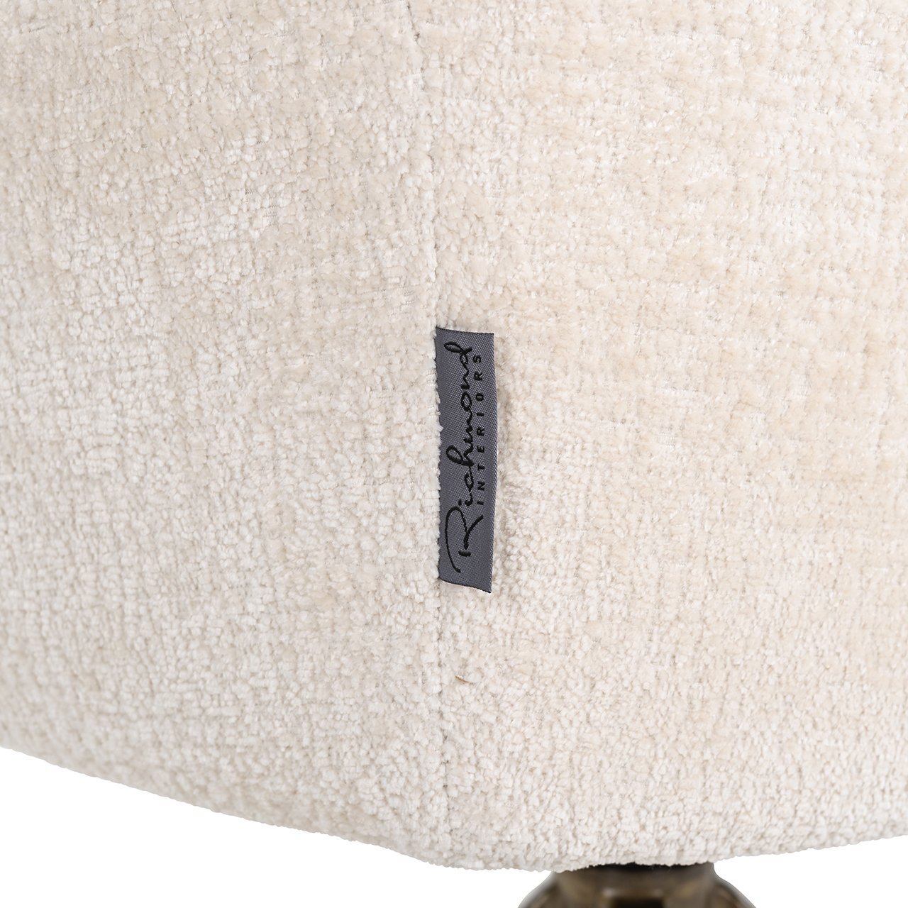 Aline Swivel Chair - White Chenille Velvet