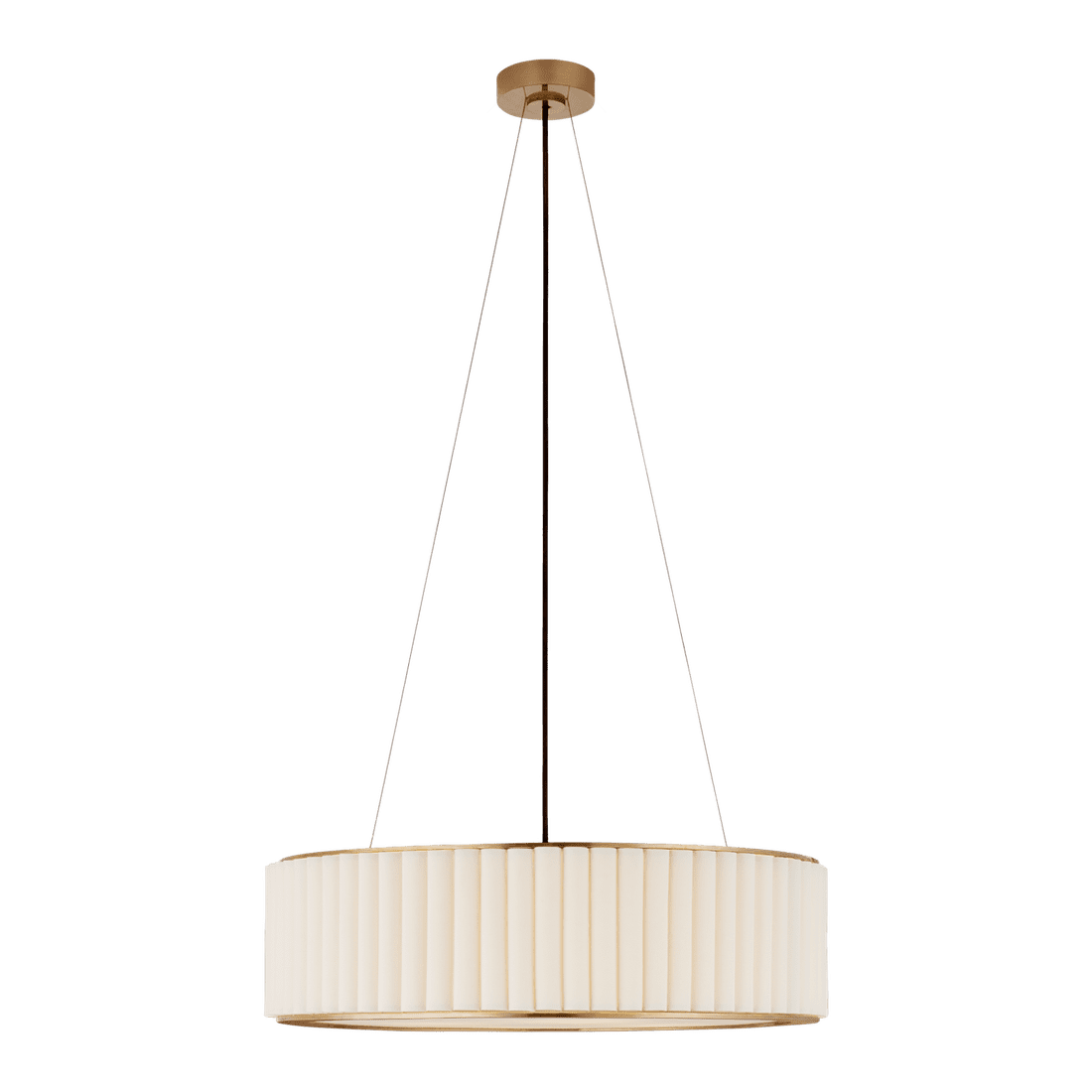 Palati Large Hanging Shade - Antique Brass with Linen Shade