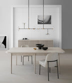 Calvino Large Linear Chandelier - Aged Iron & Antique Brass with Clear Glass