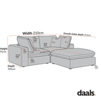 Lutyens Beige Linen Blend Modular Sofa, 2-Piece Chaise