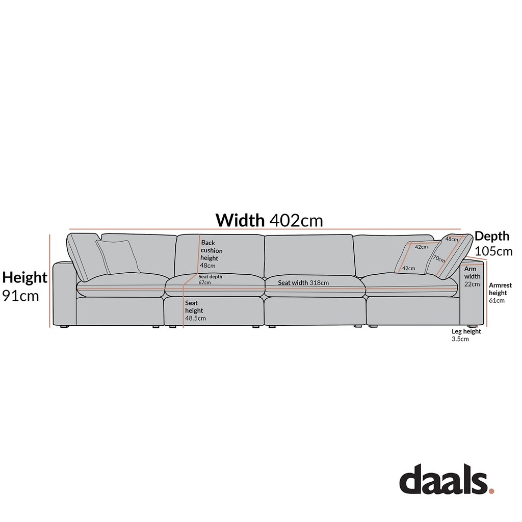 Lutyens Taupe Boucle Modular Sofa, 4-Piece