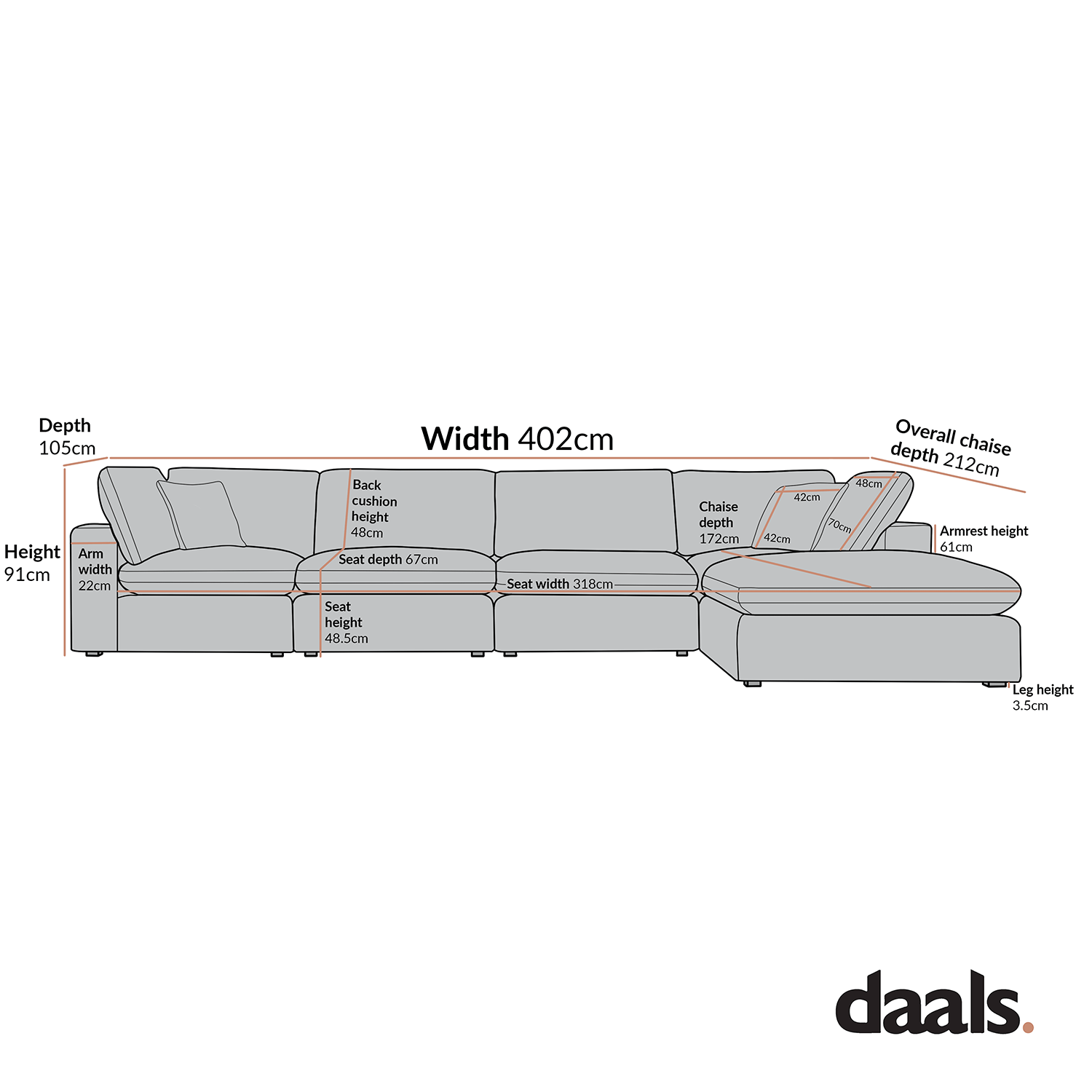 Lutyens Taupe Boucle Modular Sofa, 4-Piece Chaise