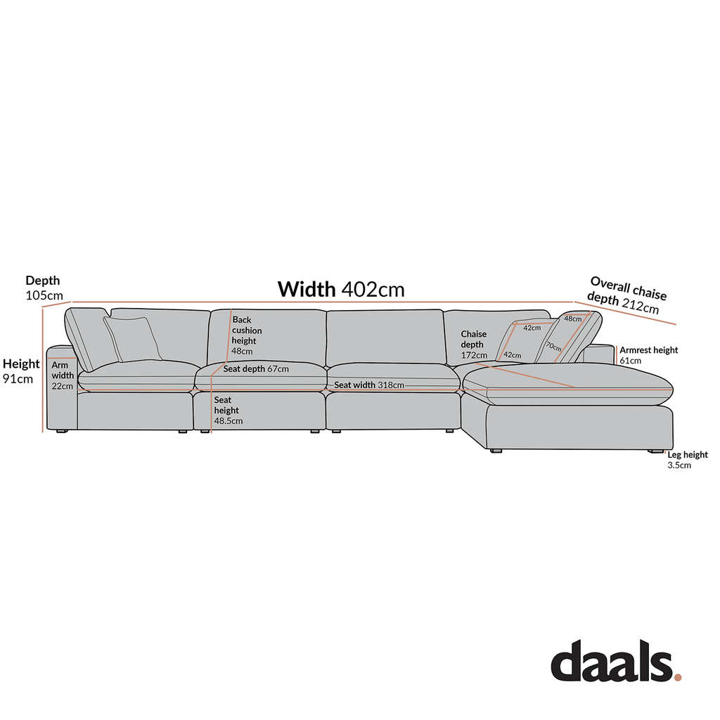 Lutyens Moss Green Velvet Modular Sofa, 4-Piece Chaise