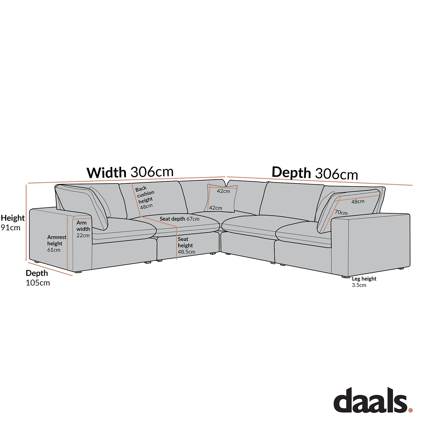 Lutyens Taupe Velvet Modular Sofa, 5-Piece Corner Set