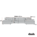 Lutyens Light Grey Linen Blend Modular Sofa, 6-Piece U-Shape Set