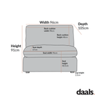 Lutyens Moss Green Velvet Modular Sofa, Armless Seat