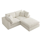 Lutyens Beige Linen Blend Modular Sofa, 2-Piece Chaise