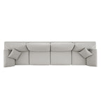 Lutyens Light Grey Linen Blend Modular Sofa, 4-Piece