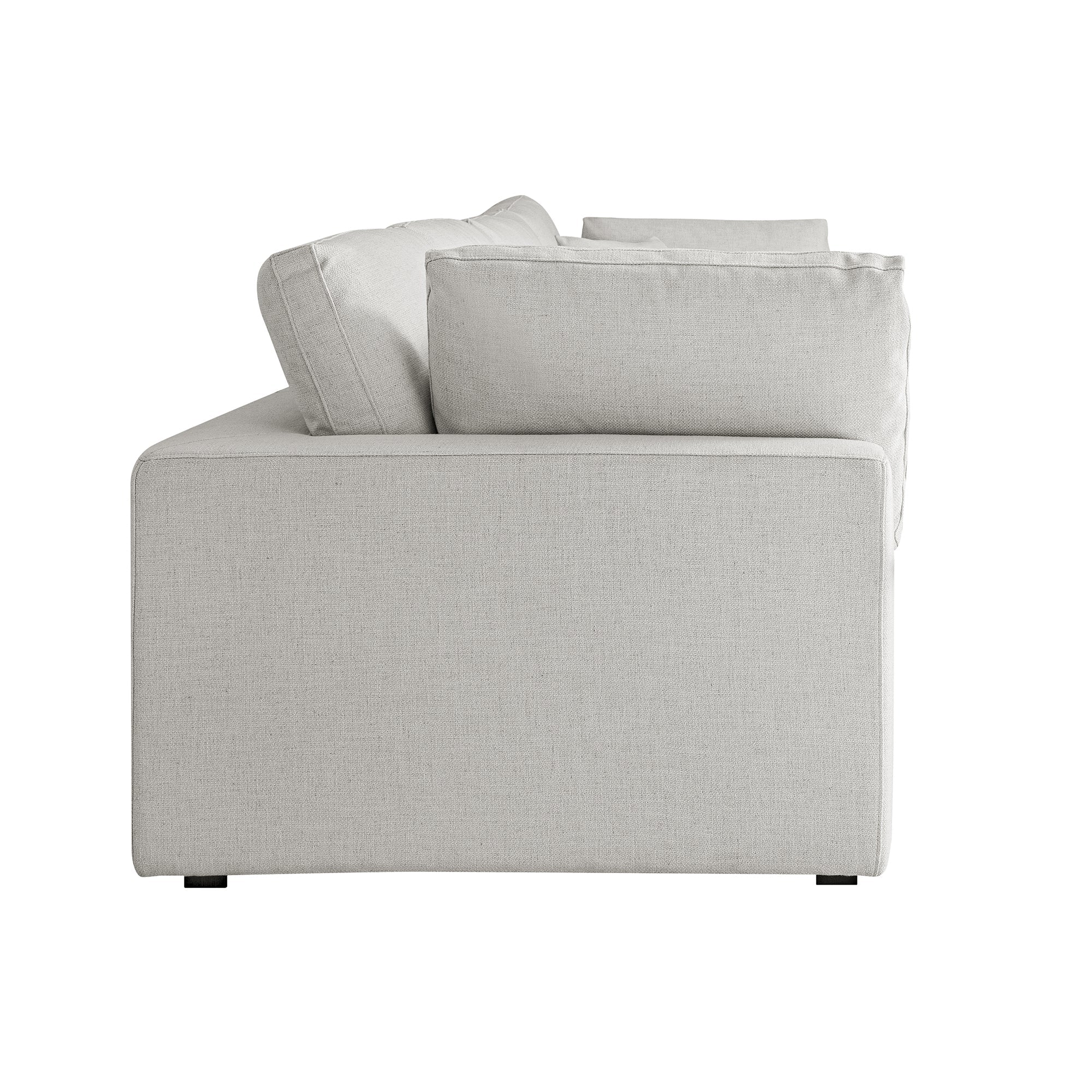 Lutyens Light Grey Linen Blend Modular Sofa, 4-Piece