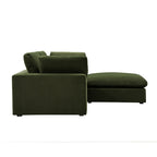 Lutyens Moss Green Velvet Modular Sofa, 2-Piece Chaise