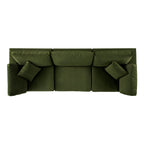 Lutyens Moss Green Velvet Modular Sofa, 3-Piece