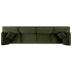 Lutyens Moss Green Velvet Modular Sofa, 4-Piece