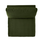 Lutyens Moss Green Velvet Modular Sofa, Armless Seat