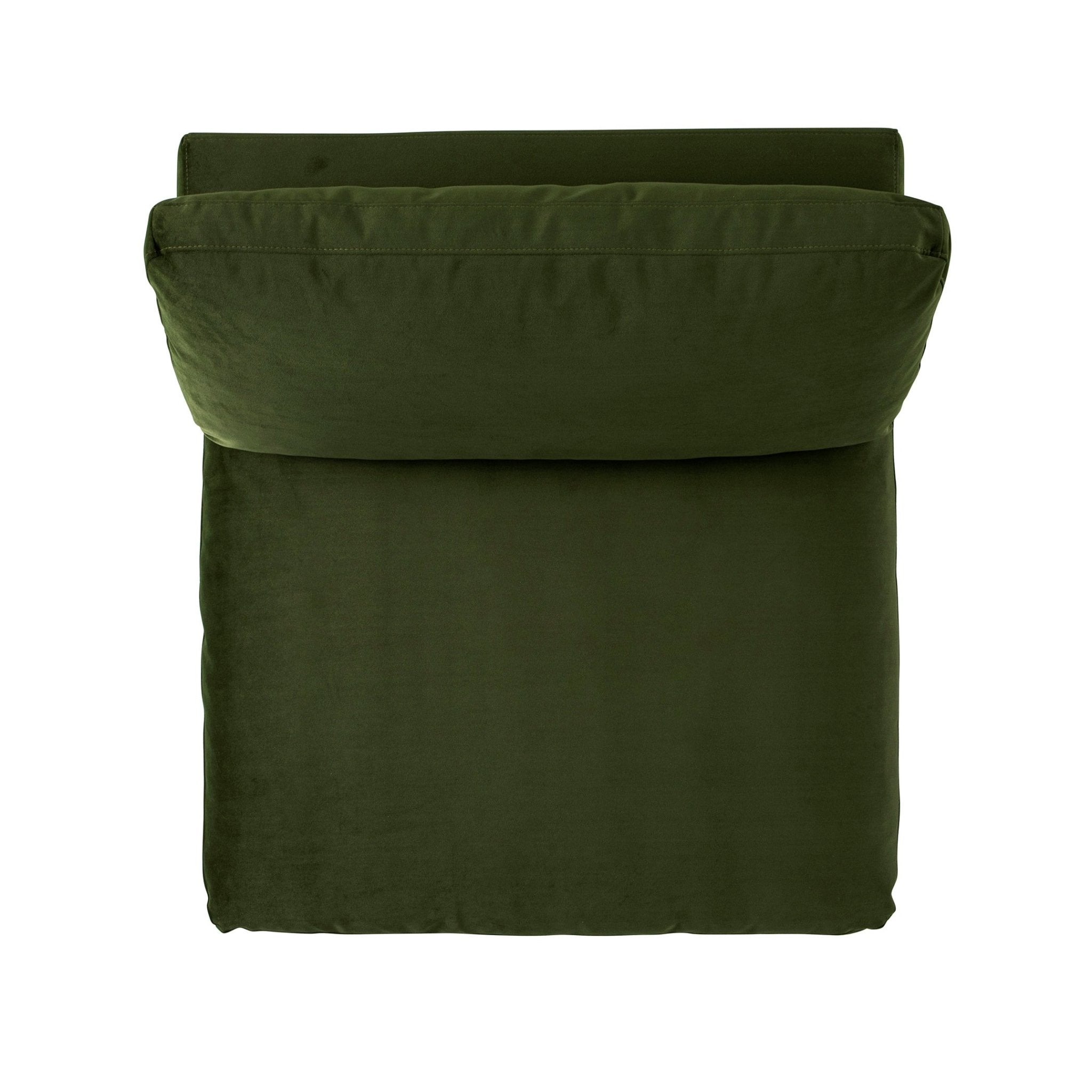 Lutyens Moss Green Velvet Modular Sofa, Armless Seat