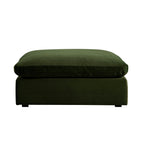Lutyens Moss Green Velvet Modular Sofa, Stool
