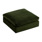 Lutyens Moss Green Velvet Modular Sofa, Stool