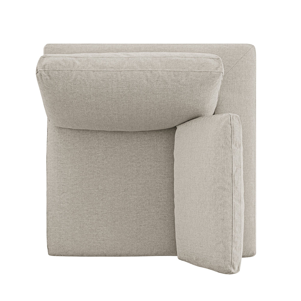 Lutyens Oatmeal Weave Fabric Modular Sofa, Corner Unit