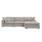 Lutyens Taupe Boucle Modular Sofa, 3-Piece Chaise