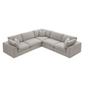 Lutyens Taupe Boucle Modular Sofa, 5-Piece Corner Set