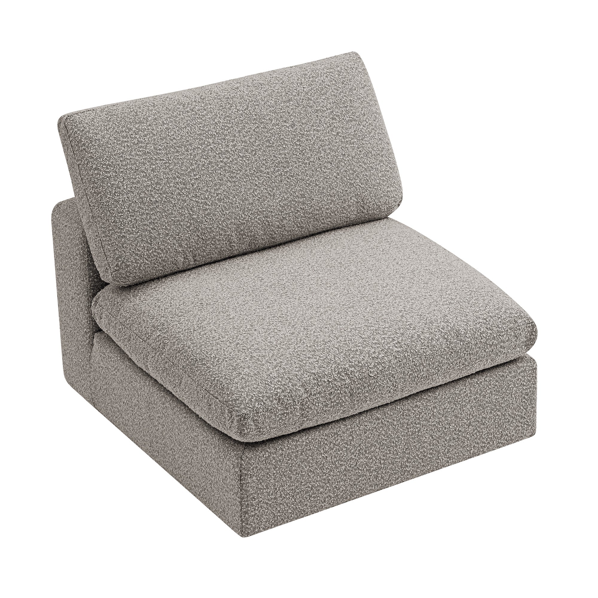 Lutyens Taupe Boucle Modular Sofa, Armless Seat