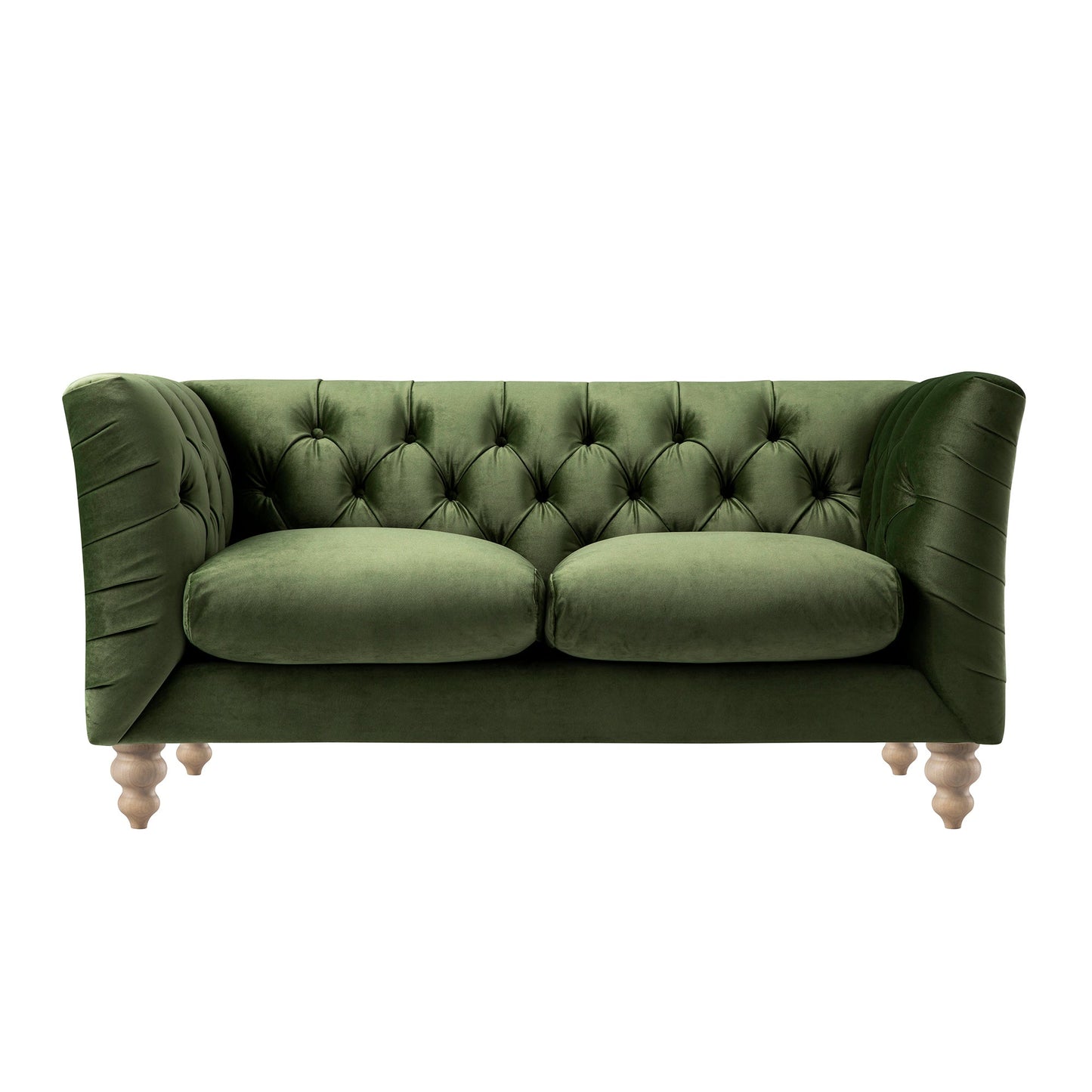 Ashby Chesterfield 2-Seater Sofa, Fern Green Velvet