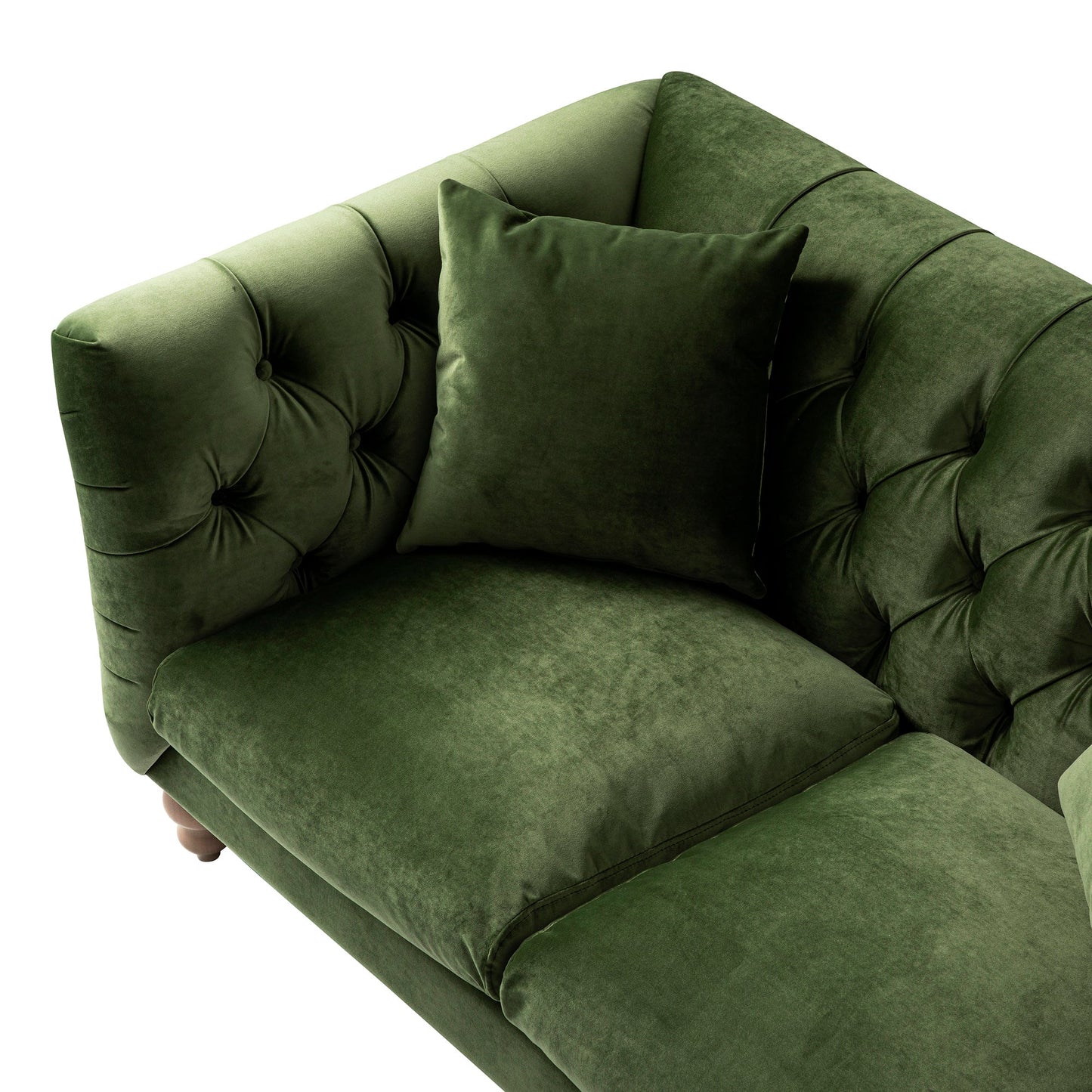 Ashby Chesterfield 2-Seater Sofa, Fern Green Velvet