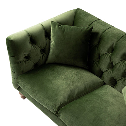 Ashby Chesterfield 2-Seater Sofa, Fern Green Velvet
