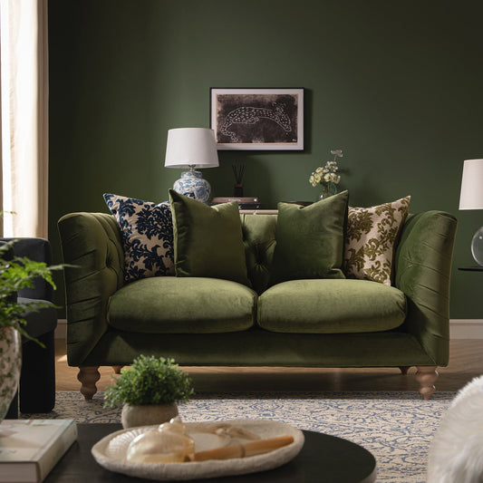 Ashby Chesterfield 2-Seater Sofa, Fern Green Velvet