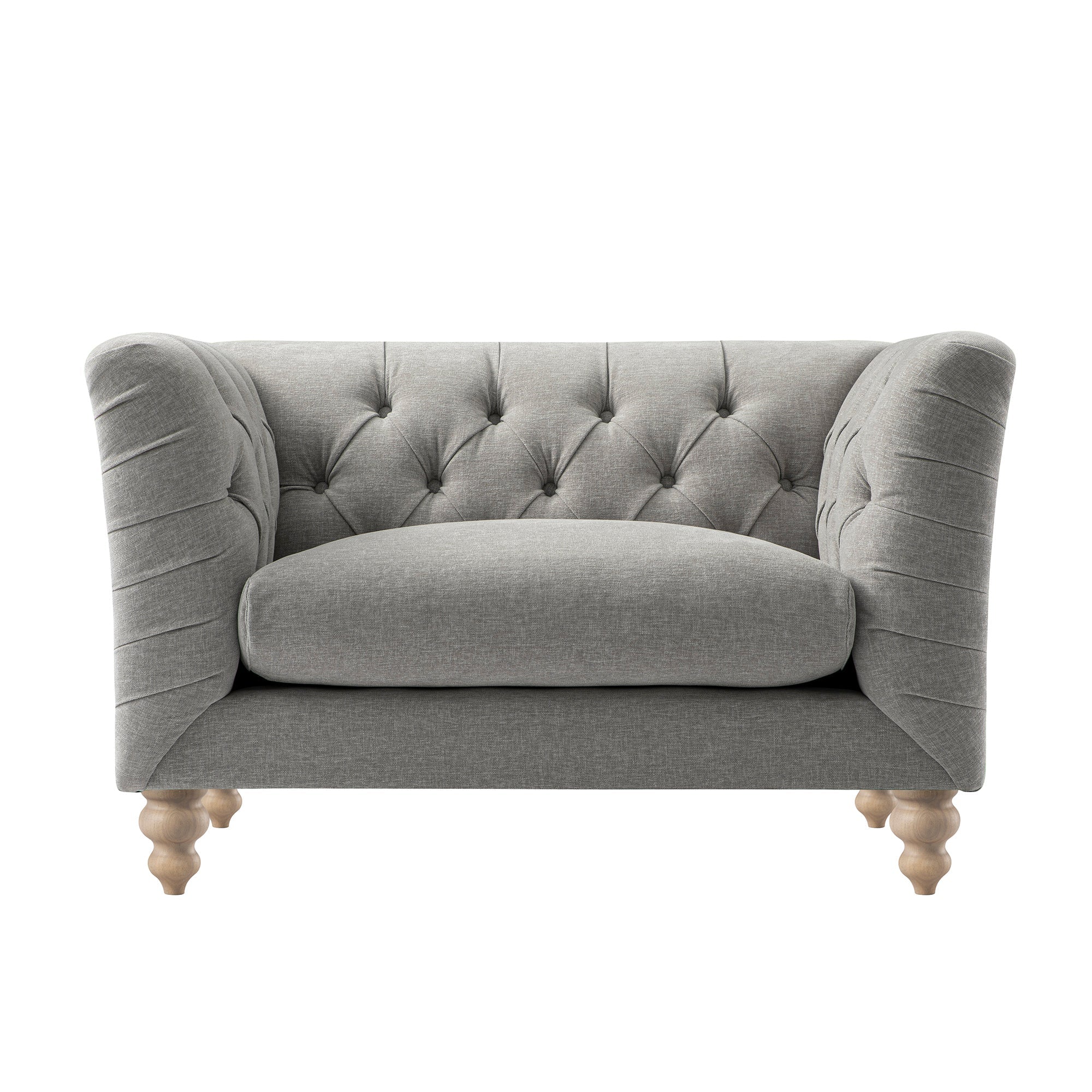 Ashby Chesterfield Loveseat, Mist Grey Chenille