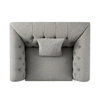 Ashby Chesterfield Loveseat, Mist Grey Chenille