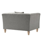 Ashby Chesterfield Loveseat, Mist Grey Chenille