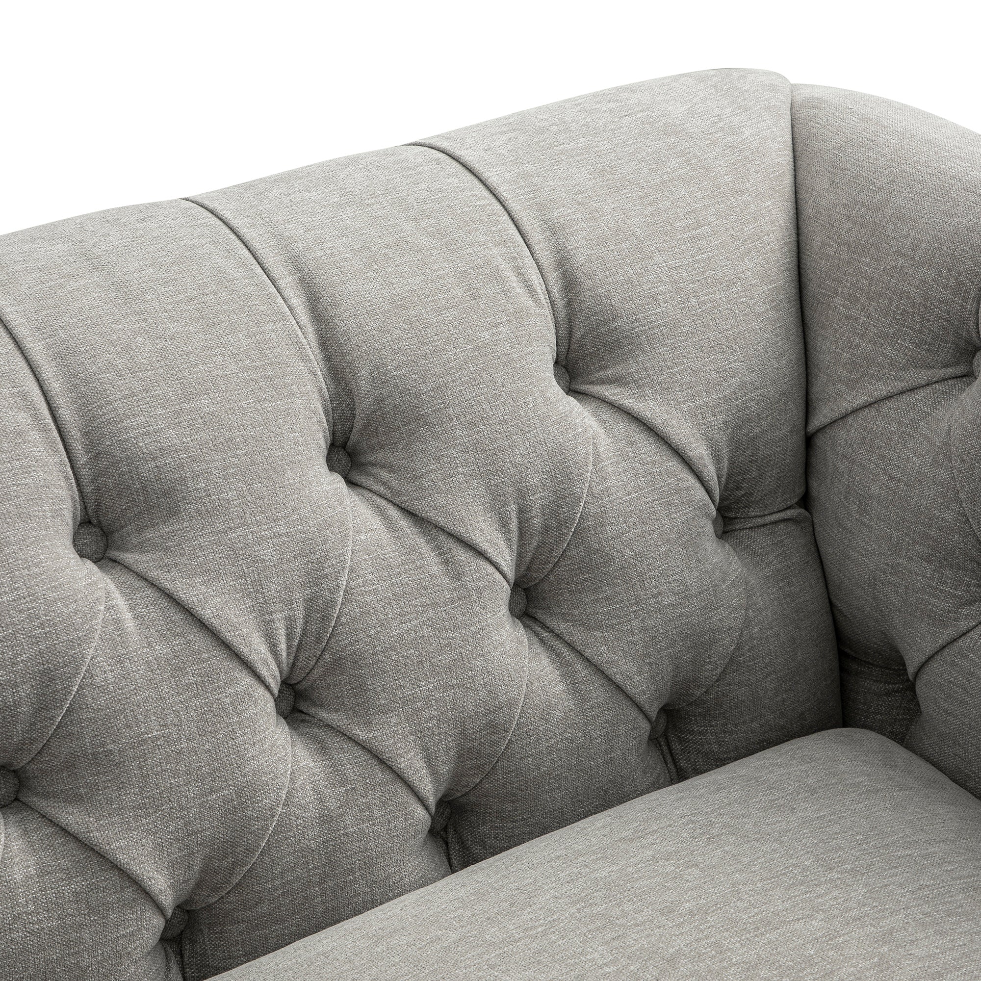 Ashby Chesterfield Loveseat, Mist Grey Chenille