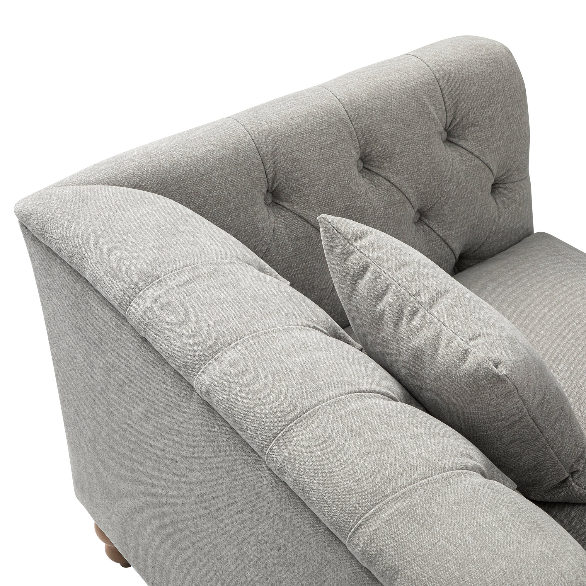 Ashby Chesterfield Loveseat, Mist Grey Chenille