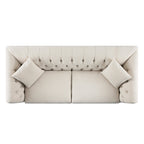Ashby Chesterfield Large 3-Seater Sofa, Oatmeal Chenille