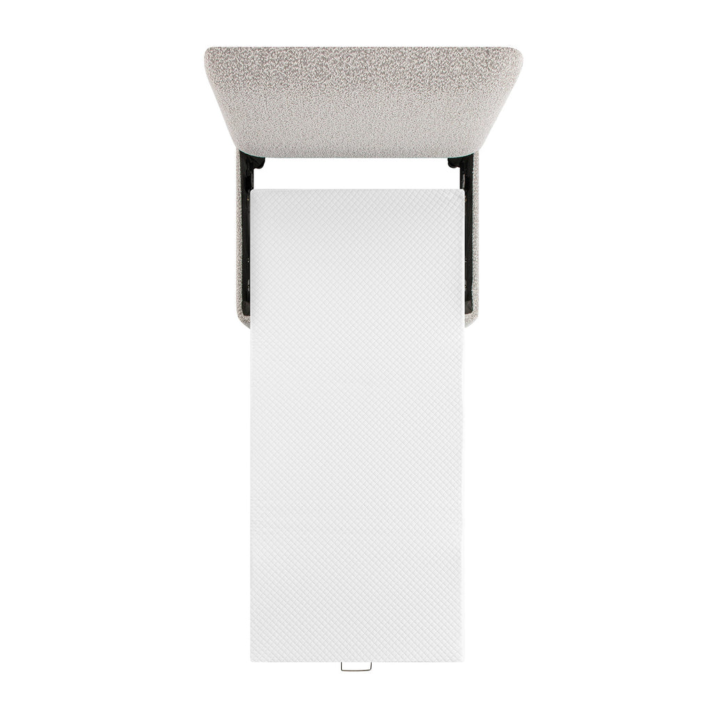 Magda Fold-Out Single Bed in an Ottoman, Mist Grey Boucle