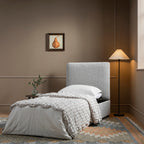 Magda Fold-Out Single Bed in an Ottoman, Mist Grey Boucle