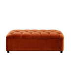 Portland Small Double Buttoned Fold-Out Bed in Ottoman, Rust Velvet