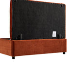 Portland Small Double Buttoned Fold-Out Bed in Ottoman, Rust Velvet