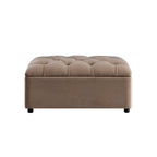 Portland Single Buttoned Fold-Out Bed in Ottoman, Mink Velvet