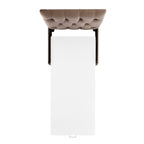 Portland Single Buttoned Fold-Out Bed in Ottoman, Mink Velvet