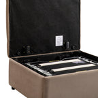 Portland Single Buttoned Fold-Out Bed in Ottoman, Mink Velvet