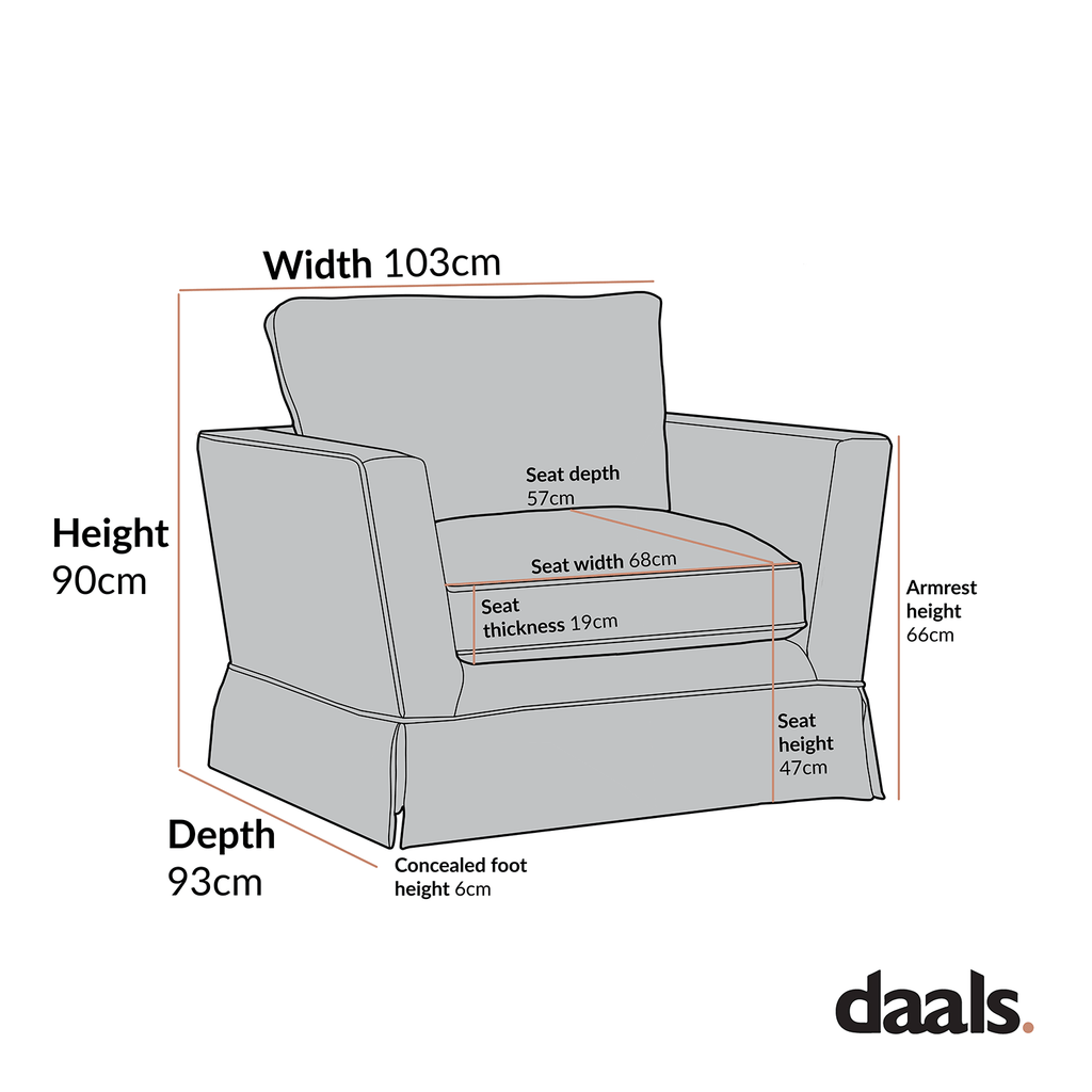 Fitz Skirted Armchair, Apricot Linen Blend